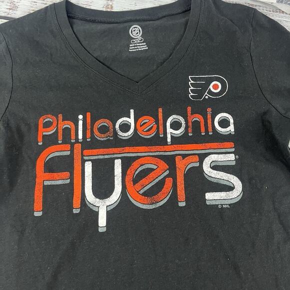 Philadelphia Flyers Hockey NHL Tee Shirt size Medium 8 10 Black Red Sports - Picture 3 of 6